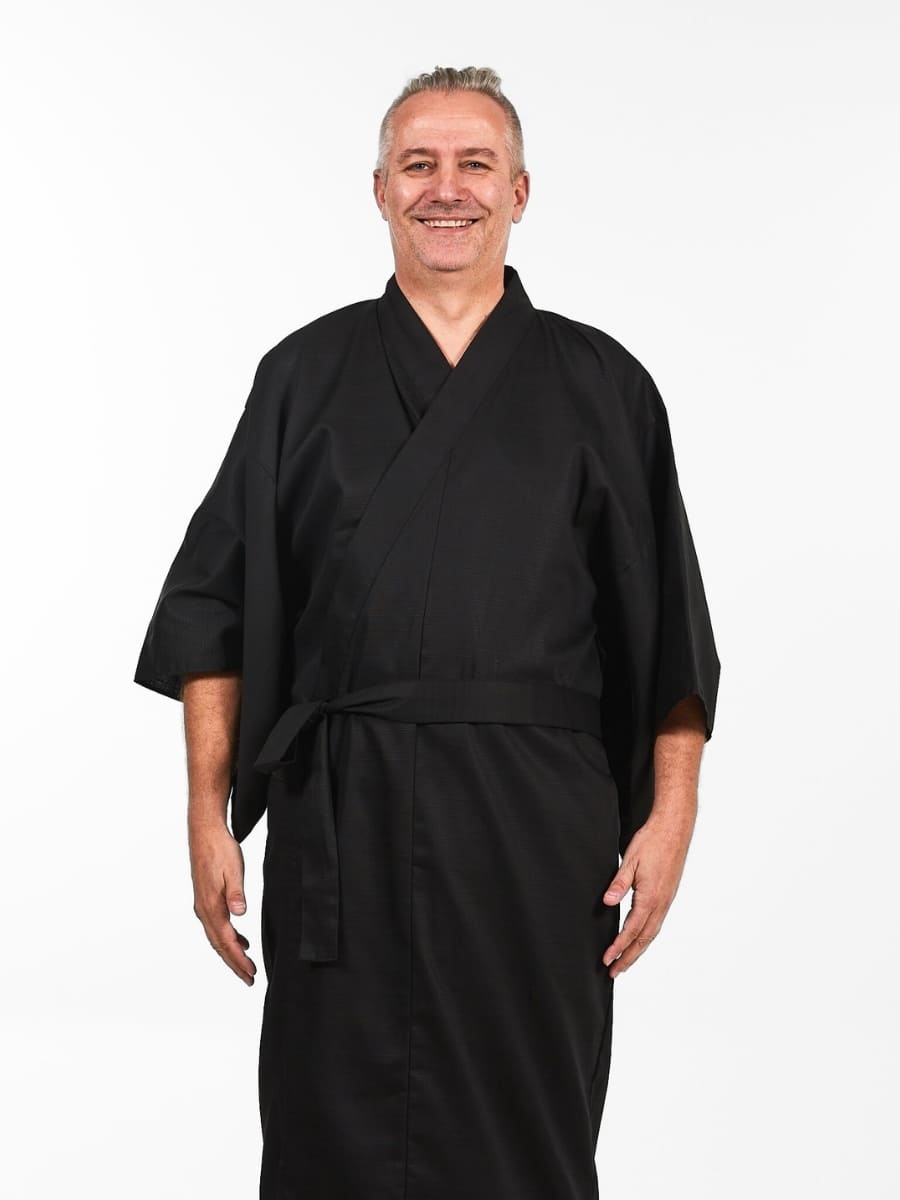 Japansk Kimono för män Svart En storlek