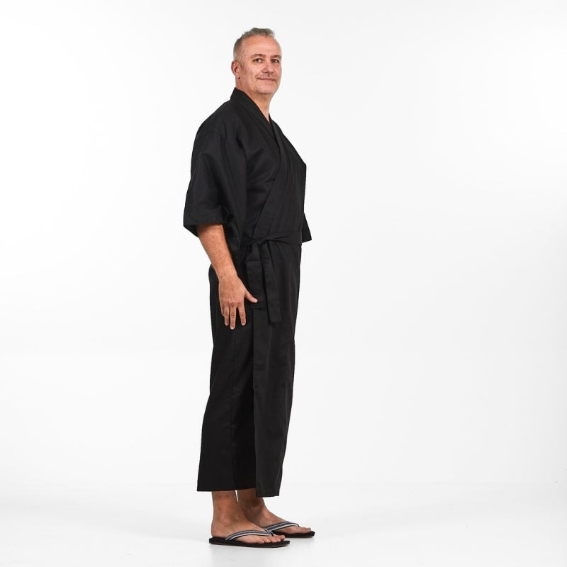 Japansk Kimono för män Svart En storlek