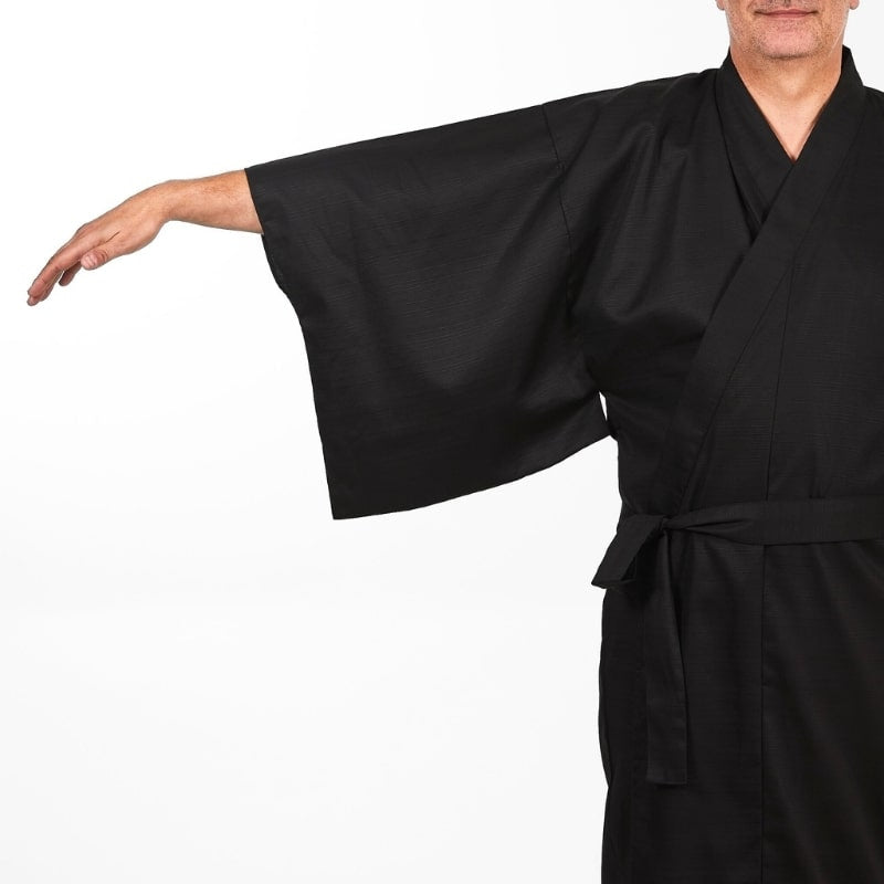 Japansk Kimono för män Svart En storlek