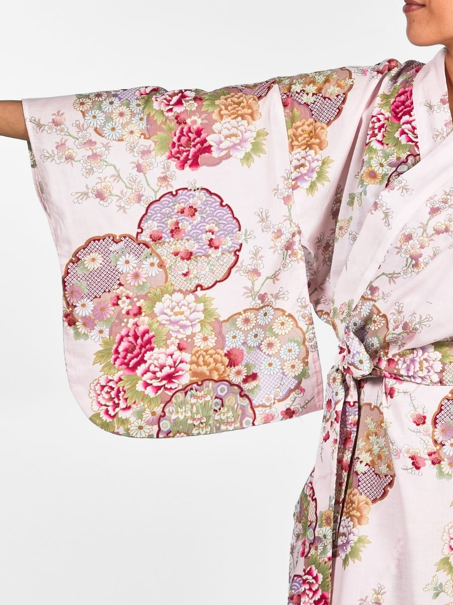 Japansk Kimono Maru Mon för kvinnor En storlek