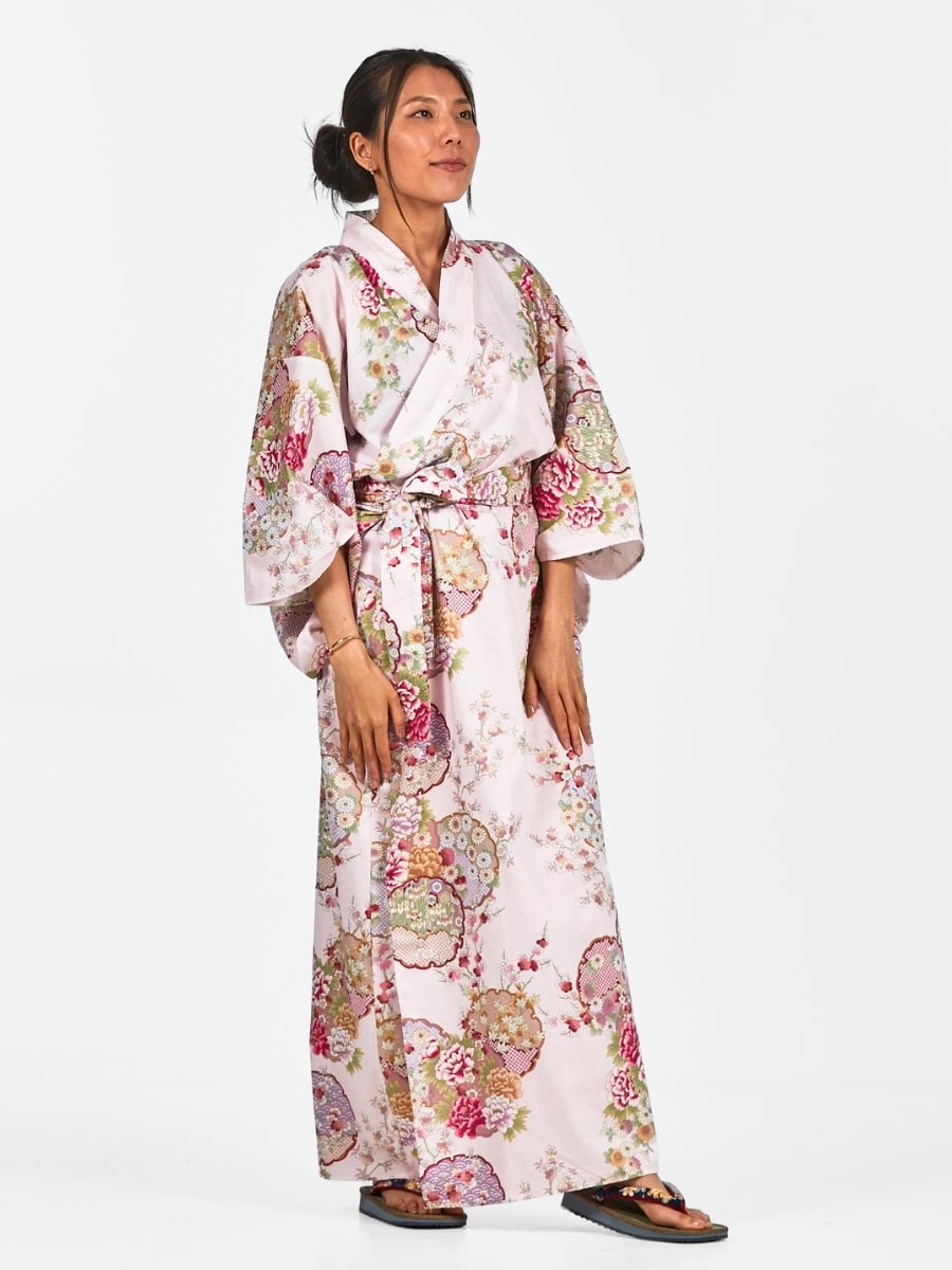 Japansk Kimono Maru Mon för kvinnor En storlek