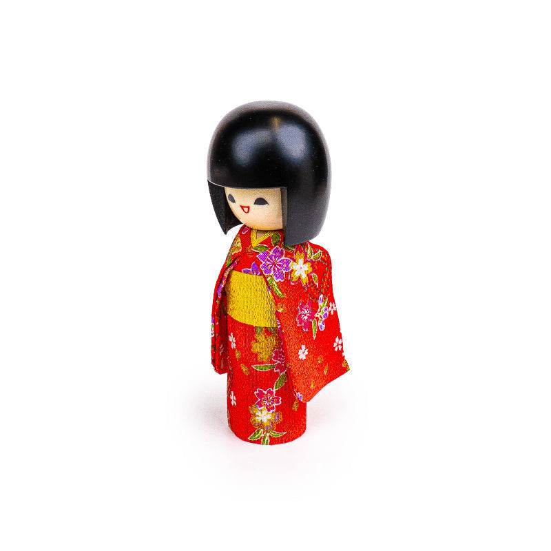 Japansk Kokeshi Docka - Egao Röd