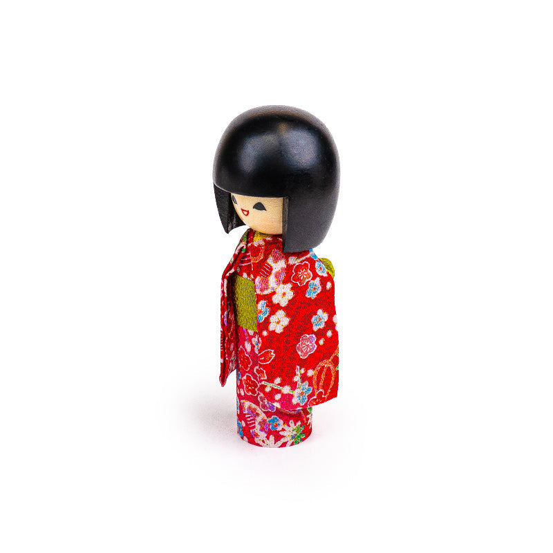 Japansk Kokeshi Docka - Egao Rosa