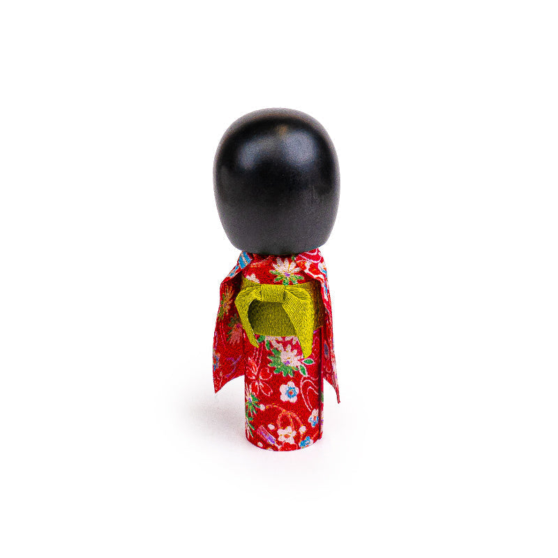 Japansk Kokeshi Docka - Egao Rosa