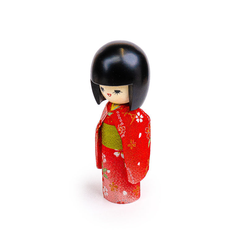 Japansk Kokeshi Docka - Röd Kimono