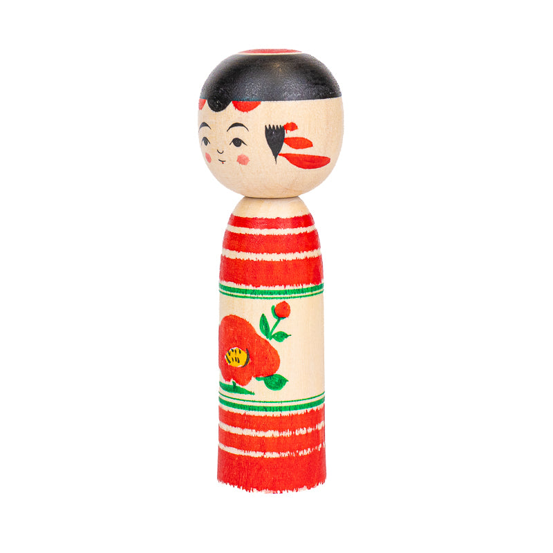 Japansk Kokeshi-docka - Tsubaki Kamelia - 9 cm
