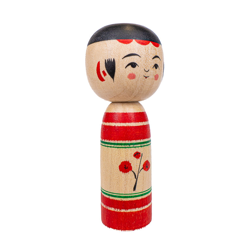 Japansk Kokeshi-docka - Umeko Plommonblomma - 7,5 cm