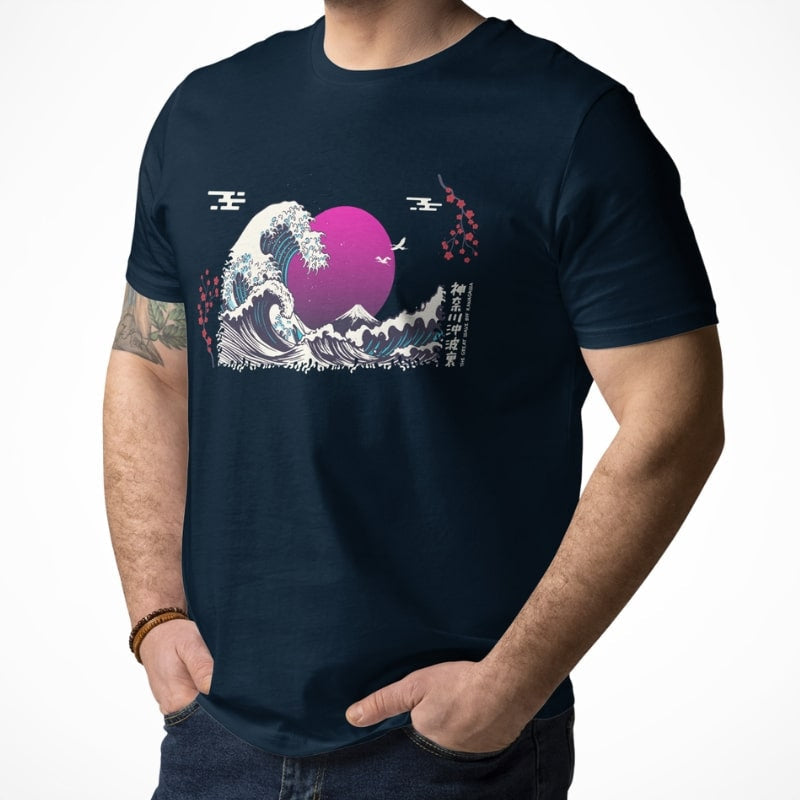 Japansk lila våg T shirt