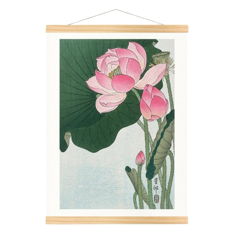 Japansk Lotusblomma Tryck A3