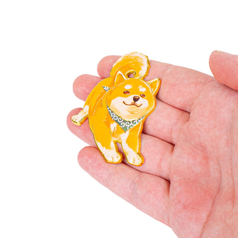Japansk magnet i metall med Shiba Inu-motiv