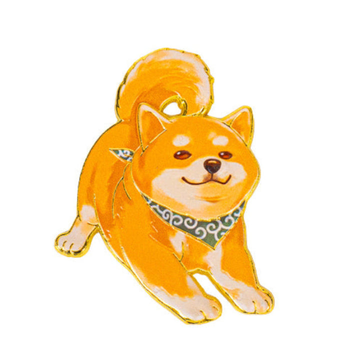 Japansk magnet i metall med Shiba Inu-motiv
