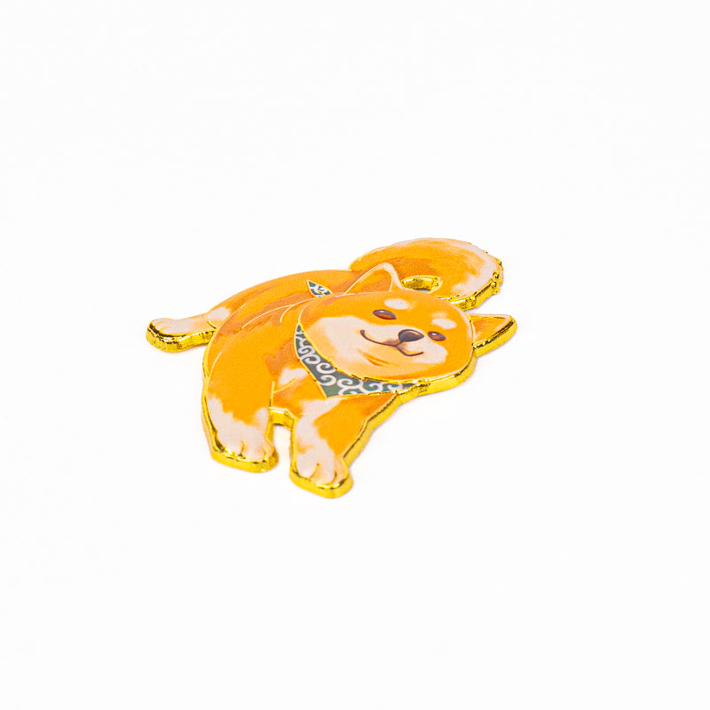 Japansk magnet i metall med Shiba Inu-motiv