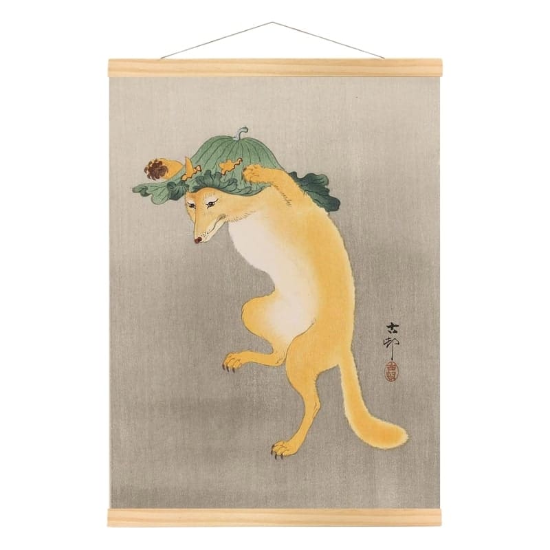 Japansk målning Kitsune A3