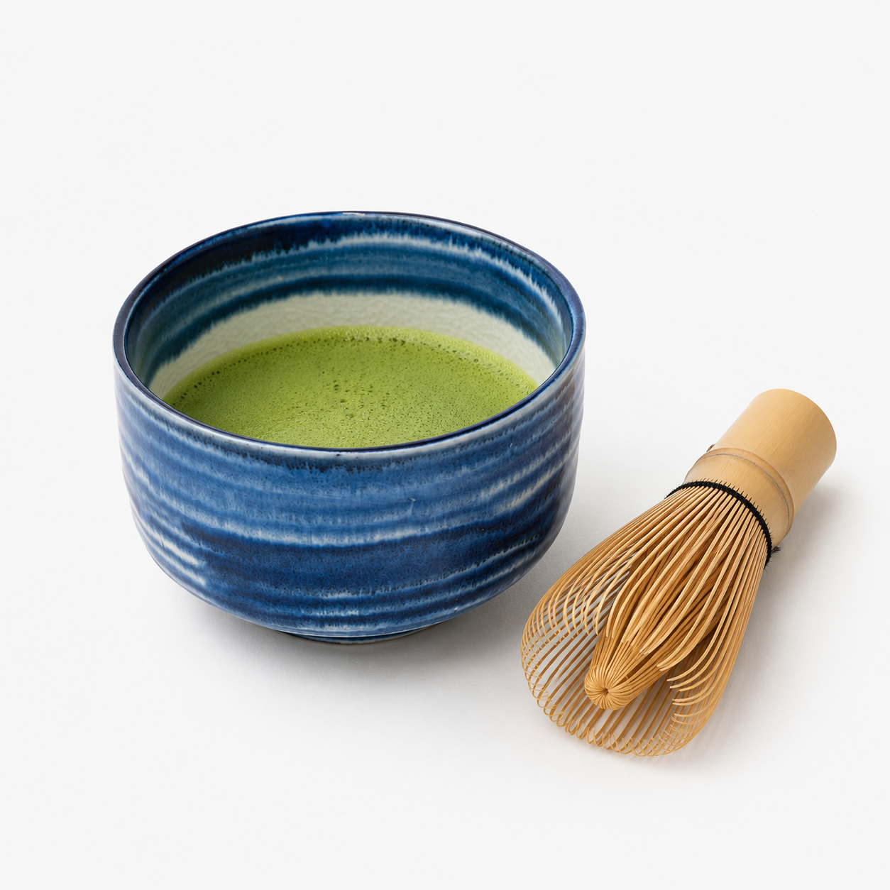 Japansk matchaskål Cobalt Blue