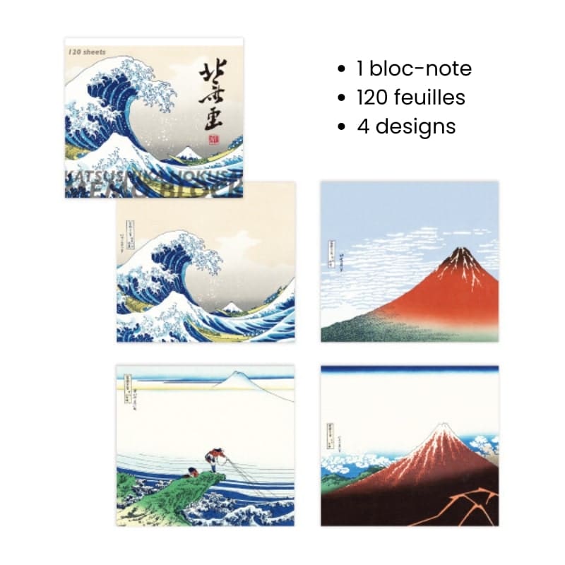 Japansk memoblock Hokusai tryck
