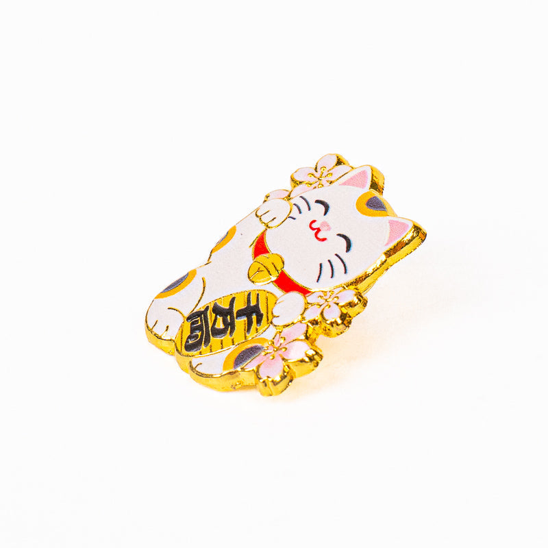 Japansk metallpin med Maneki-Neko