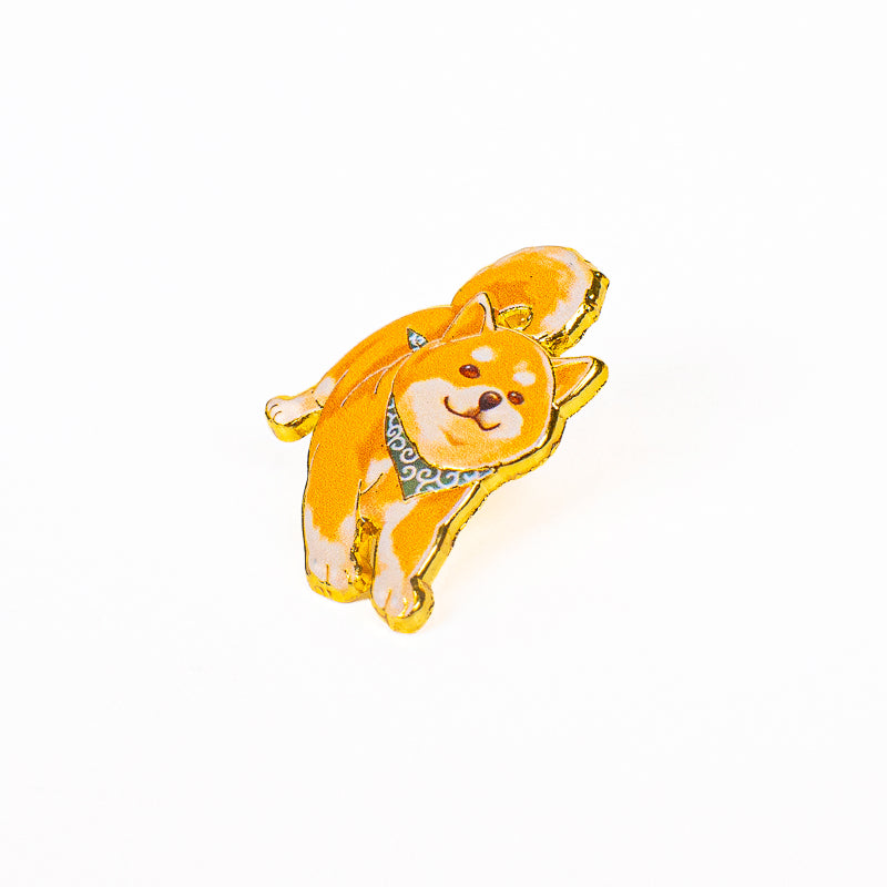 Japansk metallpin med Shiba-Inu-motiv