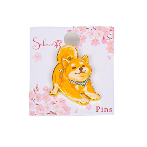 Japansk metallpin med Shiba-Inu-motiv