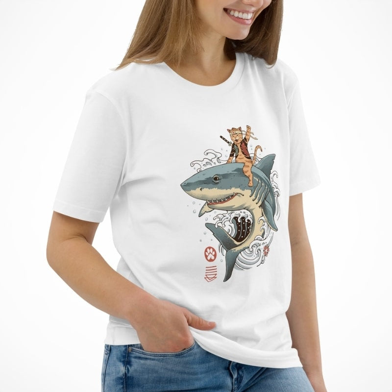 Japansk Neko Shark T shirt
