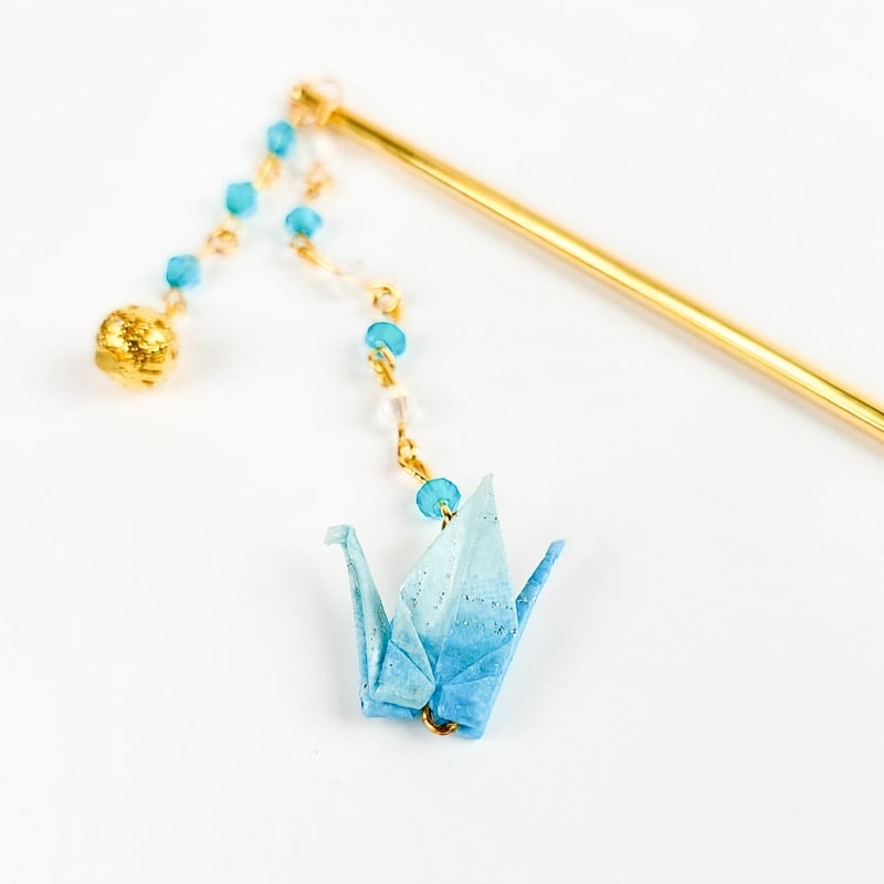 Japansk origami Kanzashi Blå
