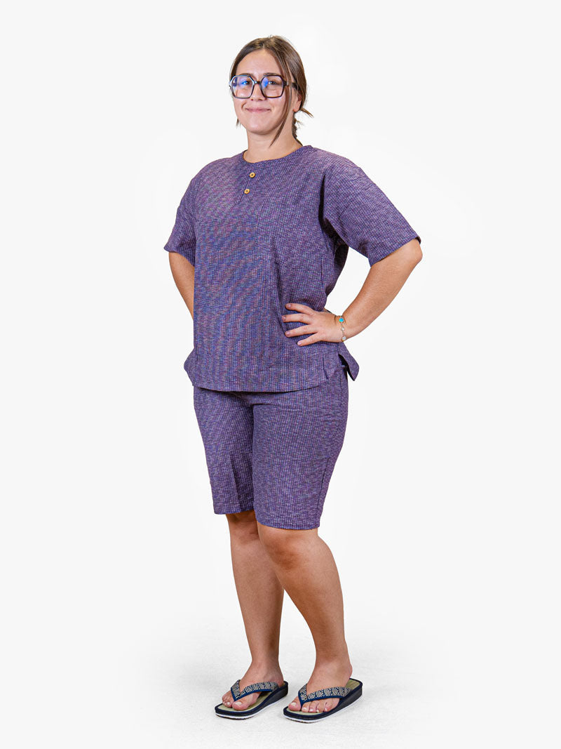 Japansk Pyjamas i Jinbei-stil Dam – Lila