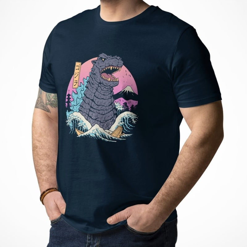 Japansk Retro Kaiju T shirt