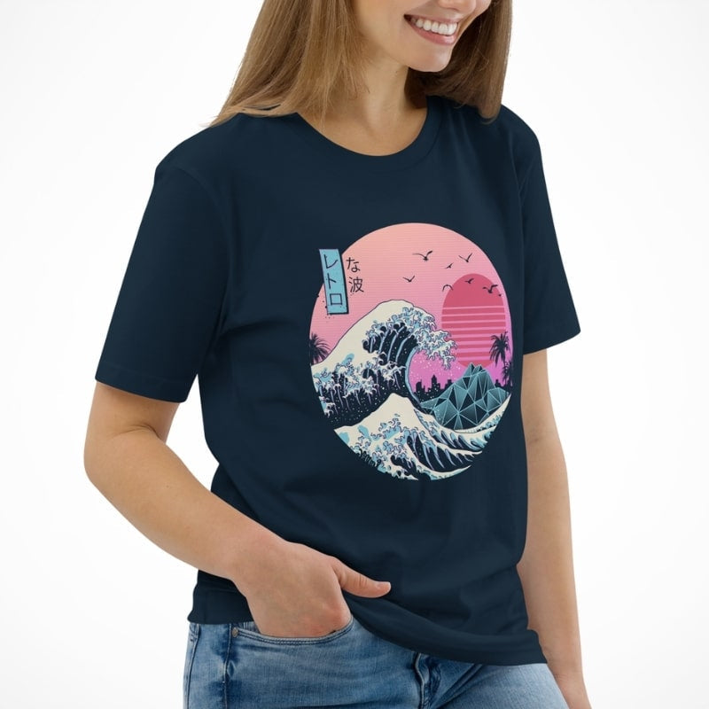 Japansk Retro Kanagawa T shirt