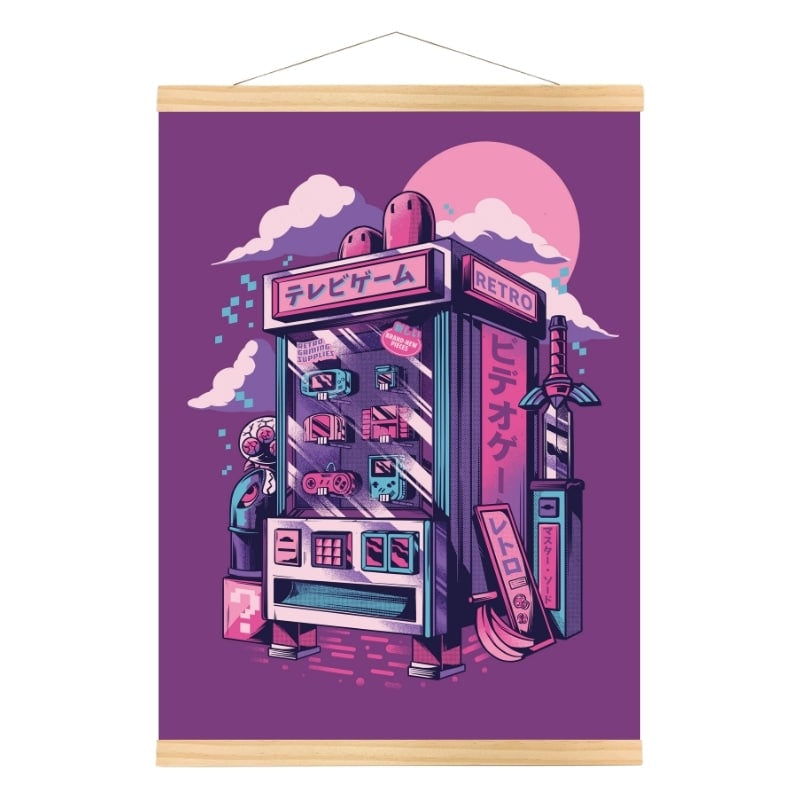 Japansk retrospelaffisch A3