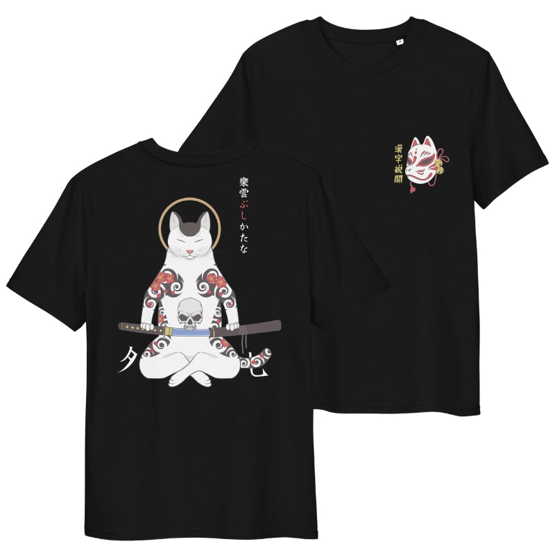 Japansk Samuraj Katt T shirt