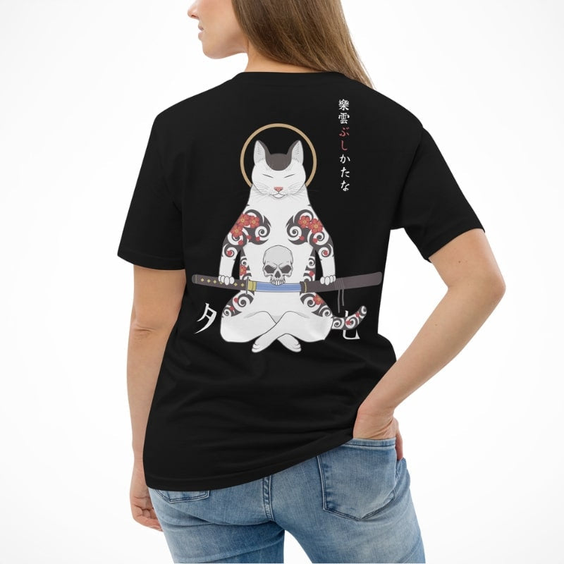 Japansk Samuraj Katt T shirt