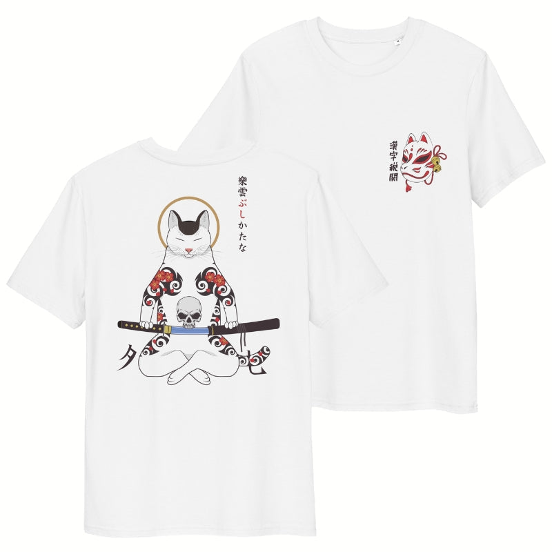 Japansk Samuraj Katt T shirt