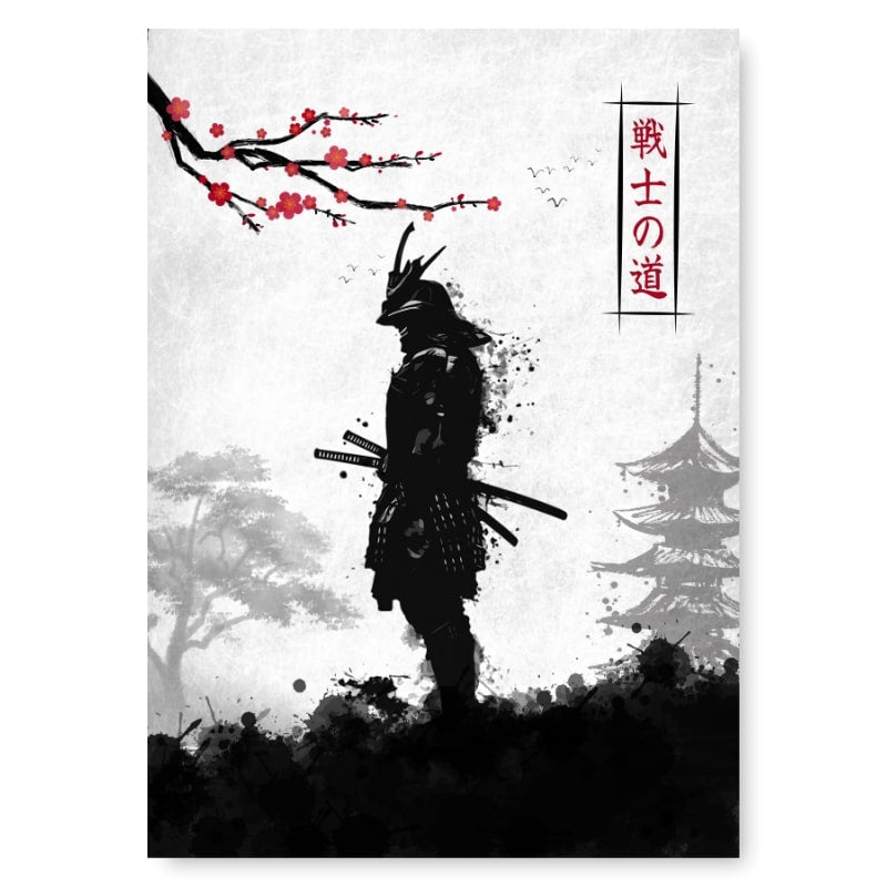 Japansk samurajkrigare Poster A3