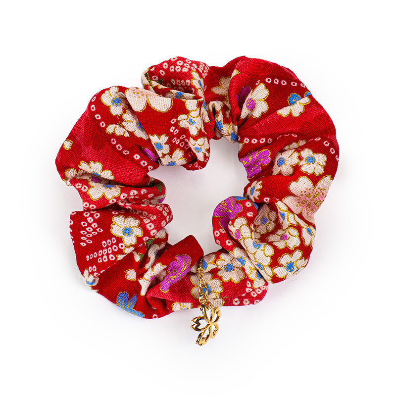 Japansk Scrunchie - Blommig