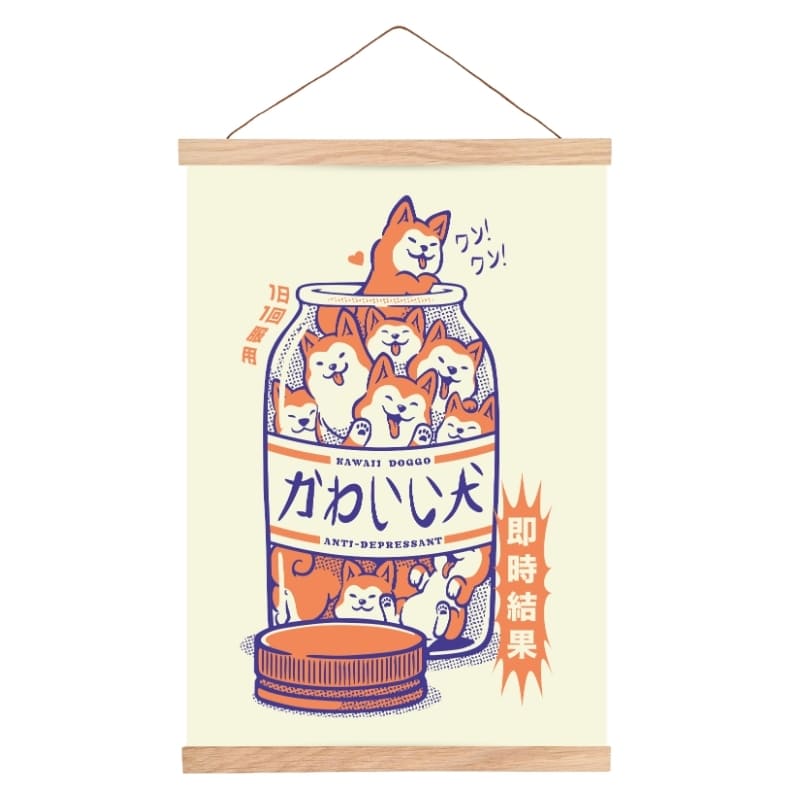 Japansk Shiba Glädjespridande Poster A3