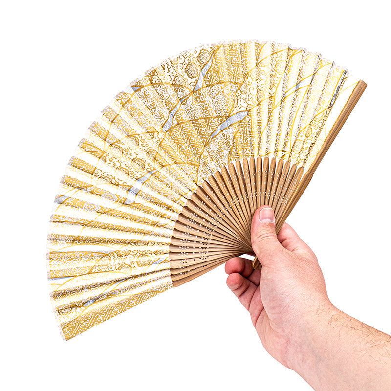 Japansk Solfjäder Mino Washi - Guld