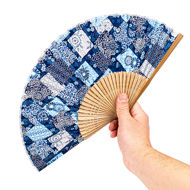 Japansk Solfjäder Mino Washi - Indigo