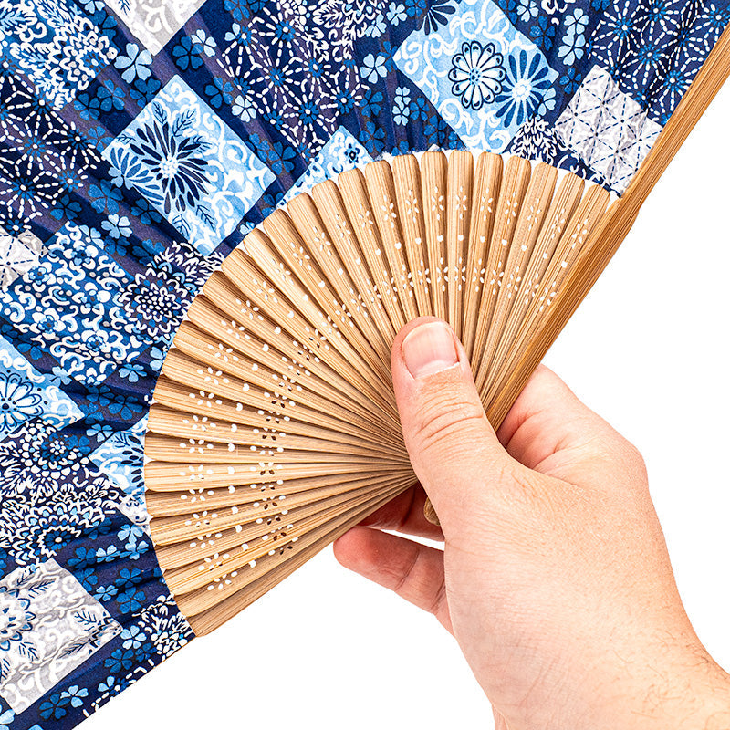 Japansk Solfjäder Mino Washi - Indigo