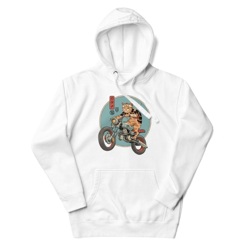 Japansk sweatshirt Neko Rider S / Blanc