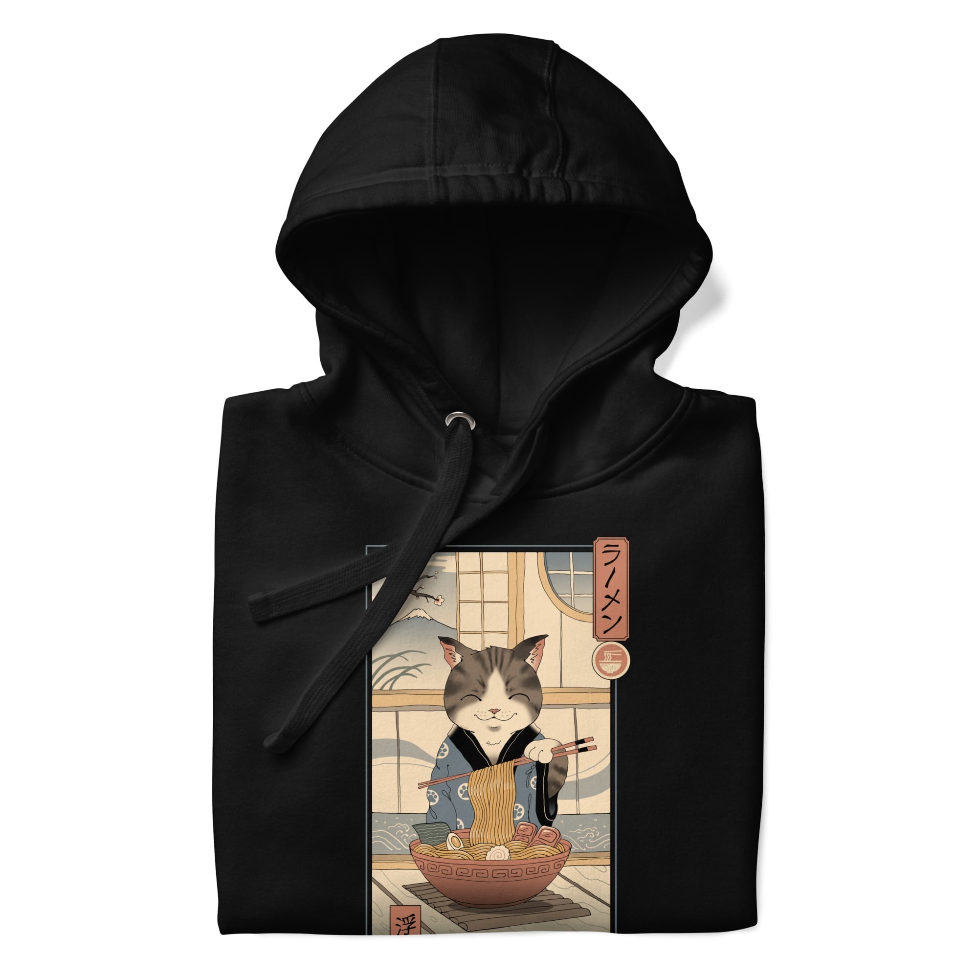 Japansk sweatshirt Ukiyo e Neko Ramen