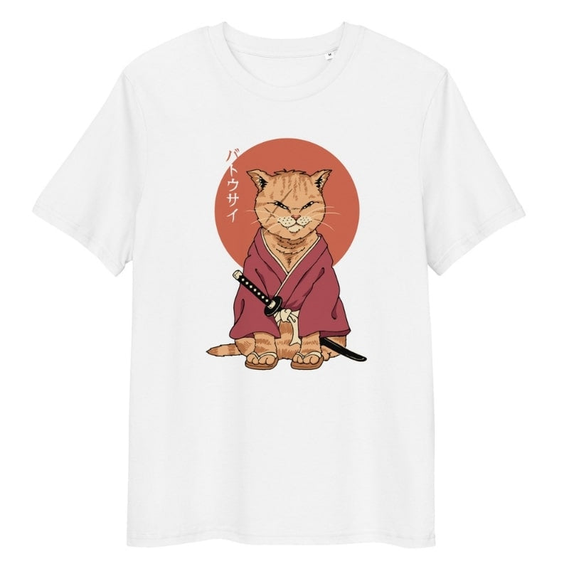 Japansk T shirt Neko Battôsaï S / Blanc