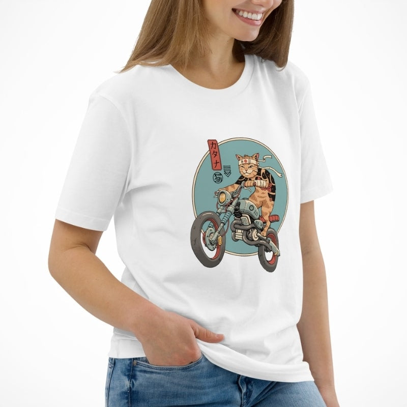 Japansk T shirt Neko Rider