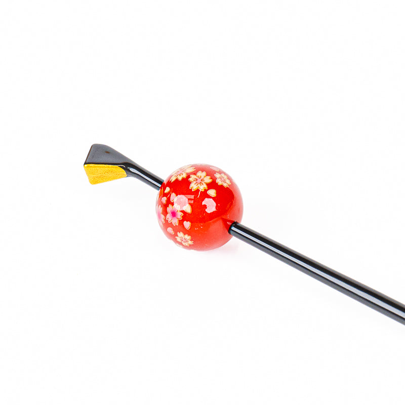 Japansk Tama Kanzashi Ukidama röd