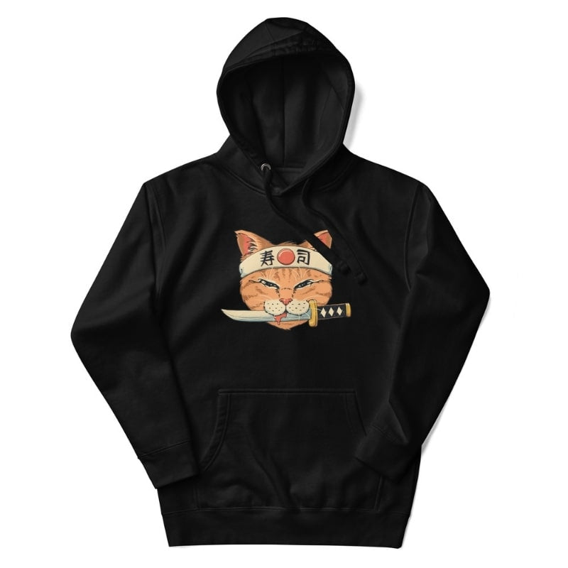 Japansk tröja Neko Sushi Katana S / Noir