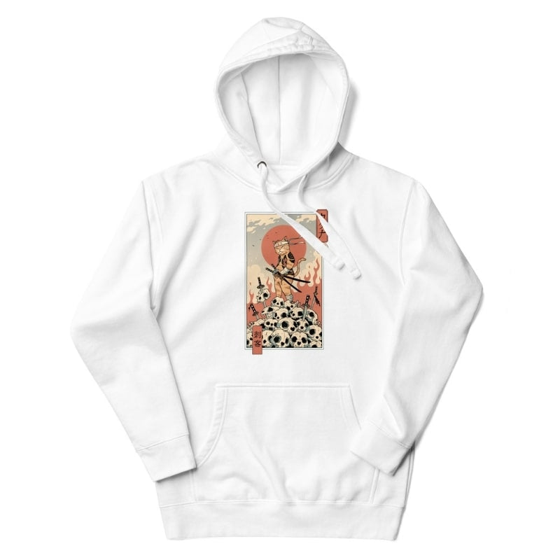 Japansk tröja Ukiyo e Neko Assassin S / Blanc