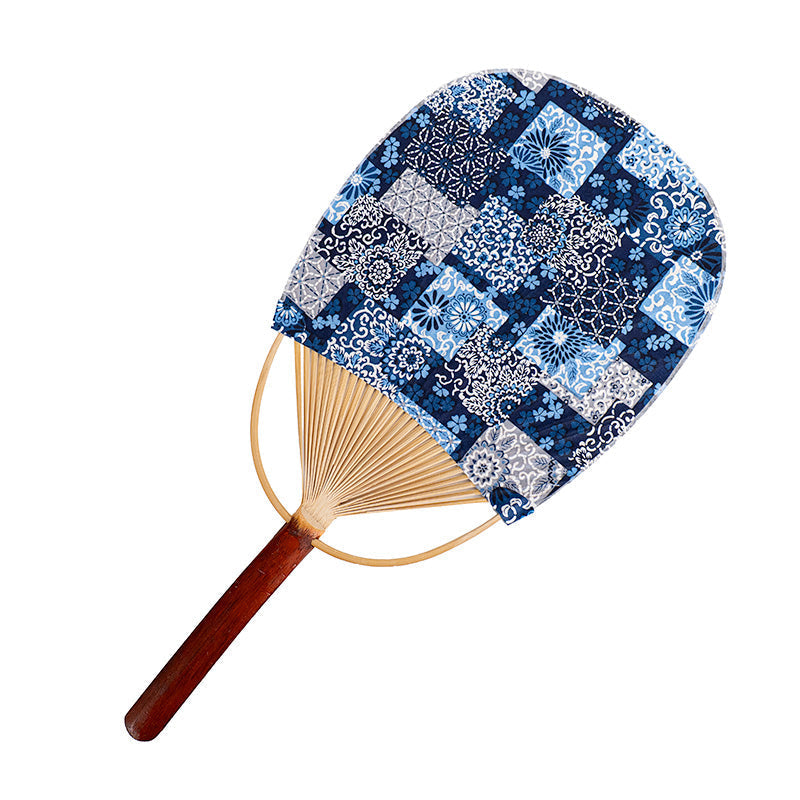 Japansk Uchiwa Solfjäder - Washi Indigo