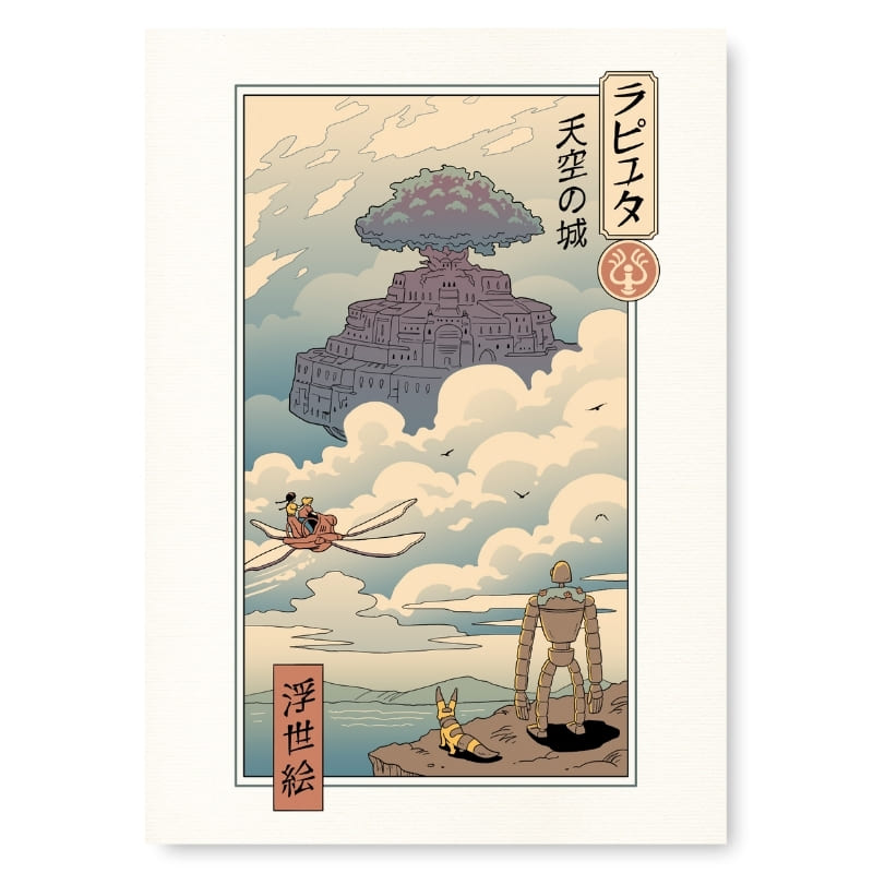 Japansk Ukiyo-e - Laputa Affisch A3