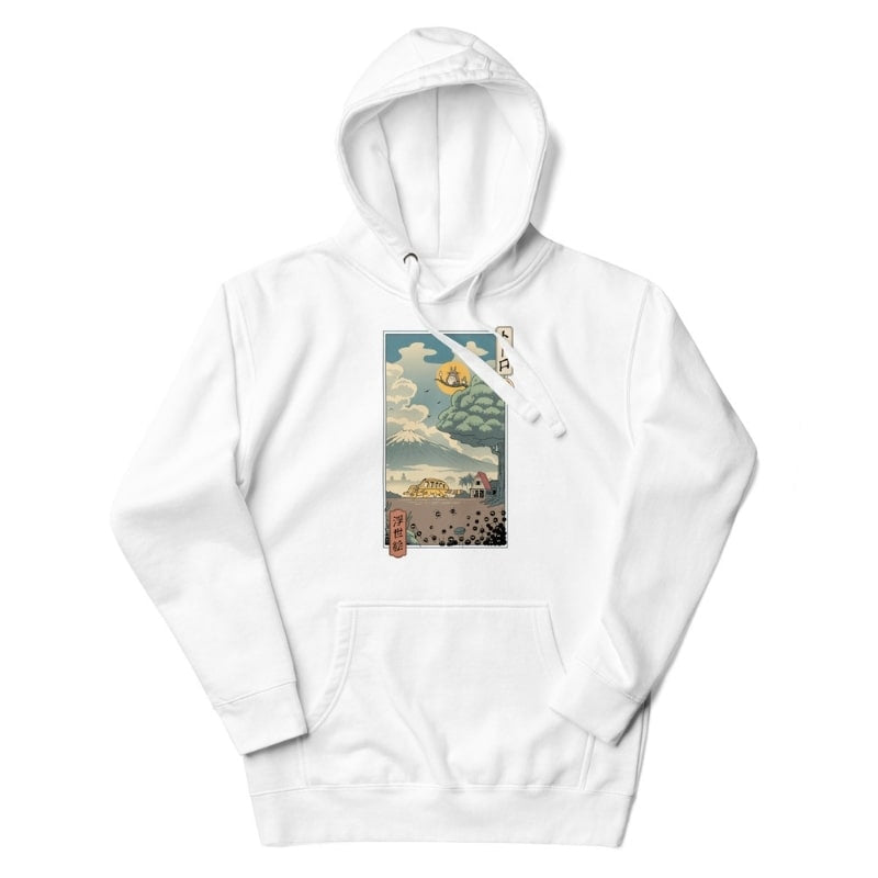 Japansk Ukiyo e Skogsvaktare Sweatshirt S / Blanc
