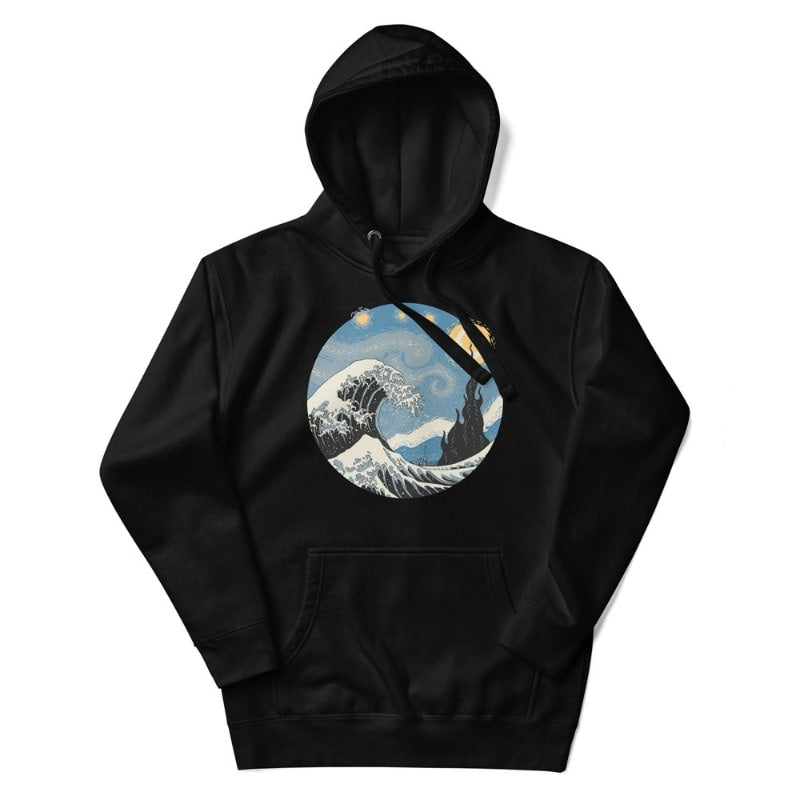 Japansk våg och stjärnklar natt Sweatshirt S