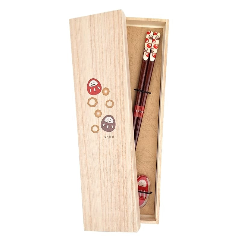 Japanska ätpinnar med Daruma motiv