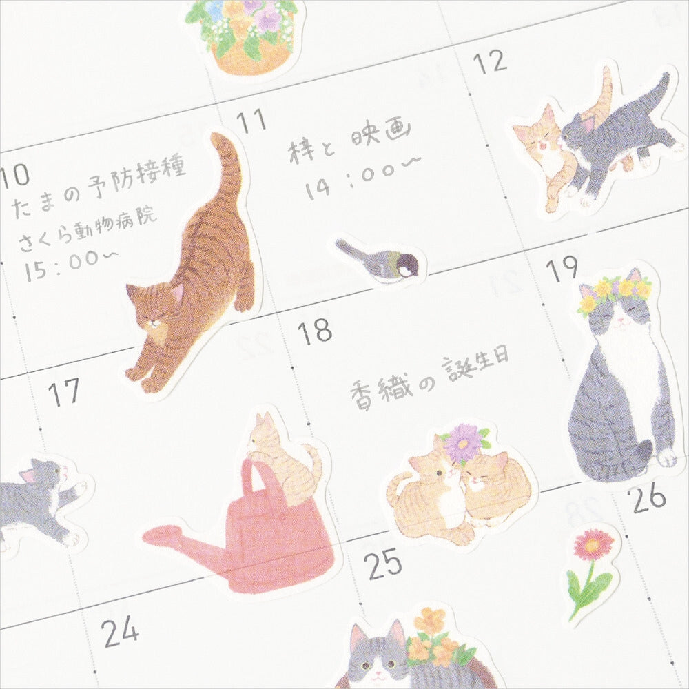 Japanska Klistermärken - Hananiwa-Katter